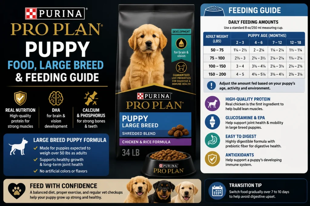 Purina Pro Plan Puppy: Food, Large Breed & Feeding Guide