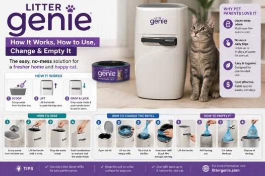 Litter Genie: How It Works, How to Use, Change & Empty It